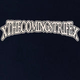 THE COMING STRIFE TEE (MIDNIGHT BLUE/BEIGE LETTERING)