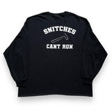 USED - 3XL - LAID 2 REST - "SNITCHES CAN'T RUN" LONGSLEEVE