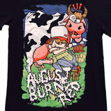 USED - S - AUGUST BURNS RED - "COW" TEE