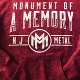USED - M - MONUMENT OF A MEMORY-  "NJ METAL" HOODIE (MAROON)
