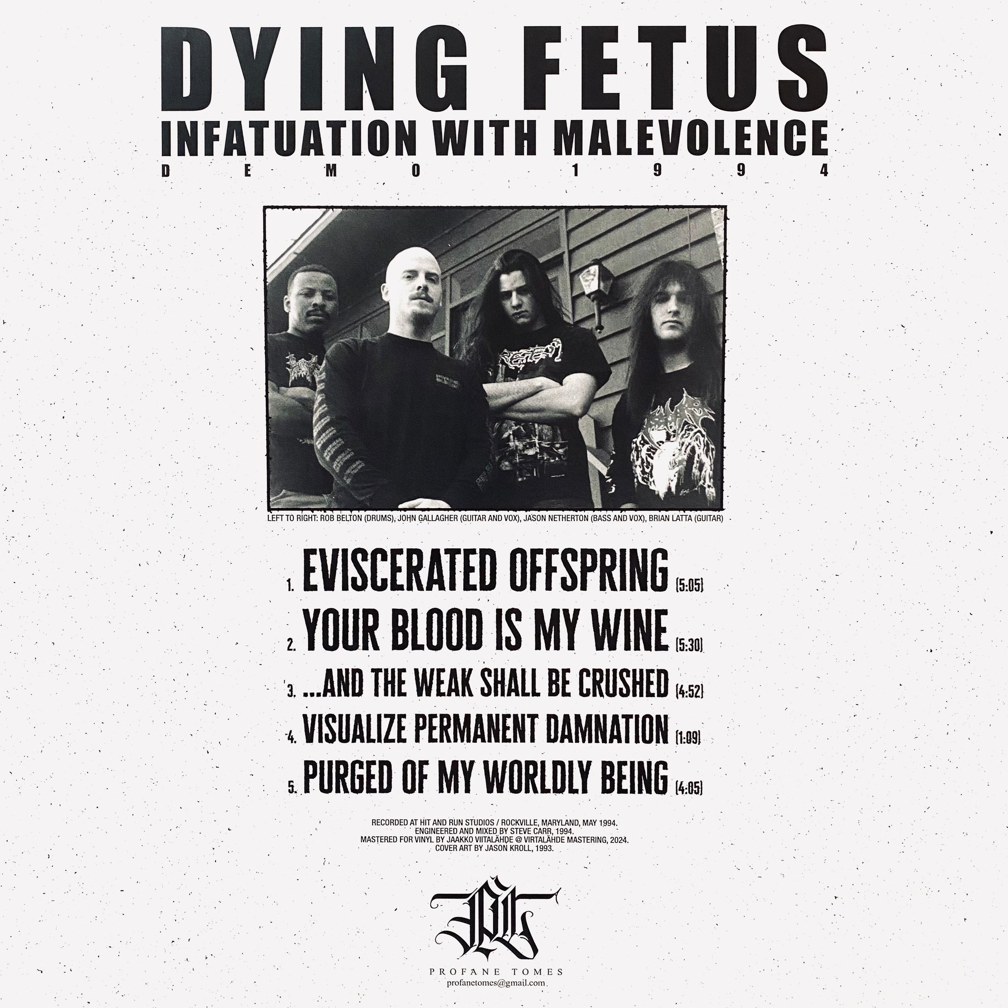 Dying Fetus - Infatuation With Malevolence vinyl 12