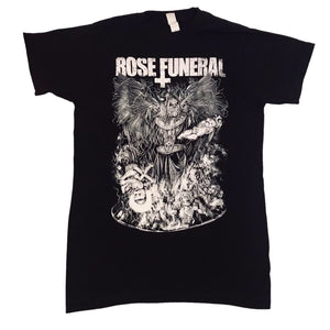 USED - S - ROSE FUNERAL - "FALSE PROPHETS" TEE (WHITE PRINT)