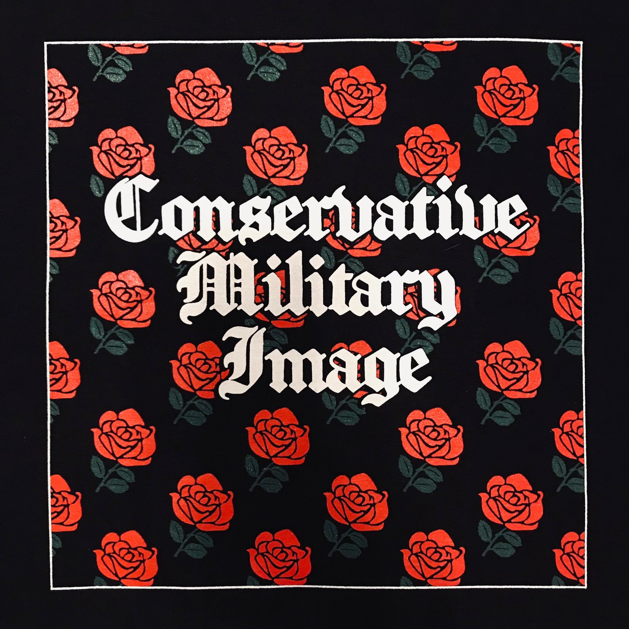 CONSERVATIVE MILITARY IMAGE "ROSES" TEE METEOR GEM