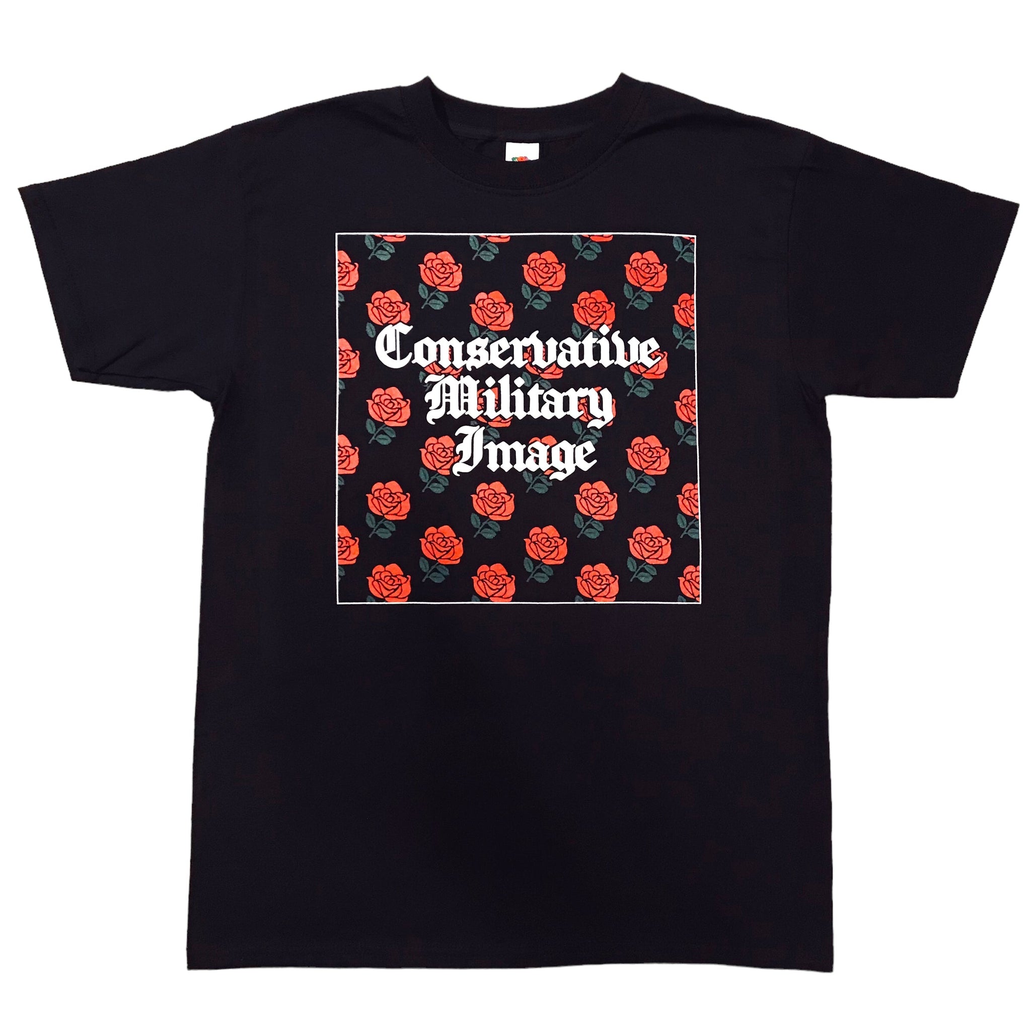 CONSERVATIVE MILITARY IMAGE "ROSES" TEE METEOR GEM